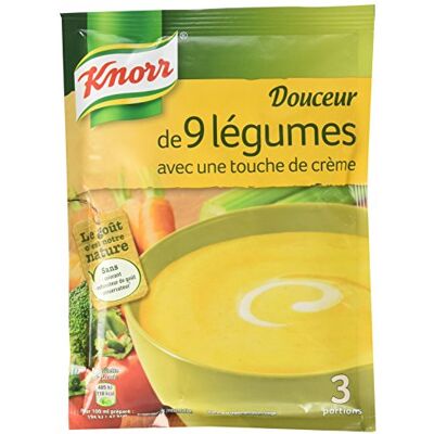 Knorr Douceur de 9 Légumes avec une Touche de Crème pour 3 portions 84 g Lot de 5 - Publicité Knorr Douceur de 9 Légumes avec une Touche de Crème pour 3 portions 84 g Lot de 5 - Publicité