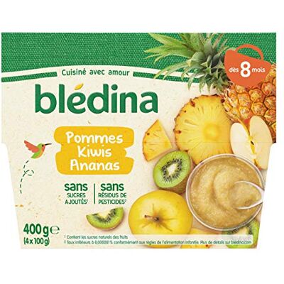 Blédina 4 Coupelles Pommes Kiwis Ananas Dès 8 mois, 4 x 100g - Publicité Blédina 4 Coupelles Pommes Kiwis Ananas Dès 8 mois, 4 x 100g - Publicité