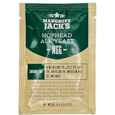 Mangrove Jack's Levure à bière sèche Hophead Ale Yeast M66 10g - Publicité Mangrove Jack's Levure à bière sèche Hophead Ale Yeast M66 10g - Publicité