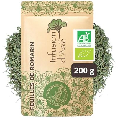 Khla Feuilles de Romarin Bio 200 g Pour Tisane & Infusion Matin Digestion & Vitalité Anti-Ballonnements Sachet Vrac Boisée & Parfumée Riche en Antioxydants Origine Égypte - Publicité Khla Feuilles de Romarin Bio 200 g Pour Tisane & Infusion Matin Digestion & Vitalité Anti-Ballonnements Sachet Vrac Boisée & Parfumée Riche en Antioxydants Origine Égypte - Publicité