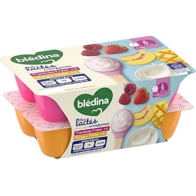Blédina Mini Lactés, Fruits Rouges/Fruits du Soleil, Dès 6 mois, 12x55g - Publicité Blédina Mini Lactés, Fruits Rouges/Fruits du Soleil, Dès 6 mois, 12x55g - Publicité