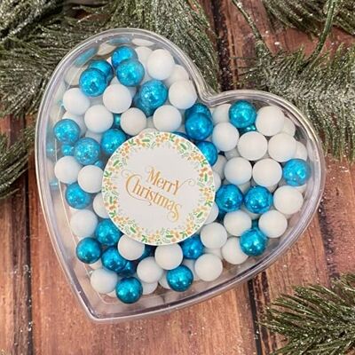 EinsSein Coeur en boules de chocolat Cadeau Joyeux Noël blanc-marine Idée Cadeau Saint-Nicolas, Gourmandise avec Boules de Chocolat Gourmandes Petit Cadeau Festif pour les Fêtes - Publicité EinsSein Coeur en boules de chocolat Cadeau Joyeux Noël blanc-marine Idée Cadeau Saint-Nicolas, Gourmandise avec Boules de Chocolat Gourmandes Petit Cadeau Festif pour les Fêtes - Publicité