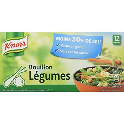 Knorr Bouillon Légumes Réduit en Sel 12 Cubes 109 g - Publicité Knorr Bouillon Légumes Réduit en Sel 12 Cubes 109 g - Publicité