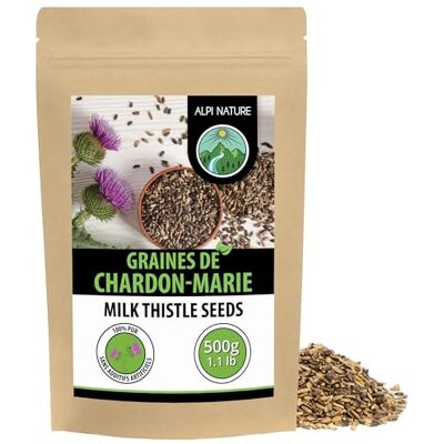 Alpi Nature Chardon Marie Graine Entières 500g, Graines pour la Préparation de Chardon Marie Tisane - Publicité Alpi Nature Chardon Marie Graine Entières 500g, Graines pour la Préparation de Chardon Marie Tisane - Publicité