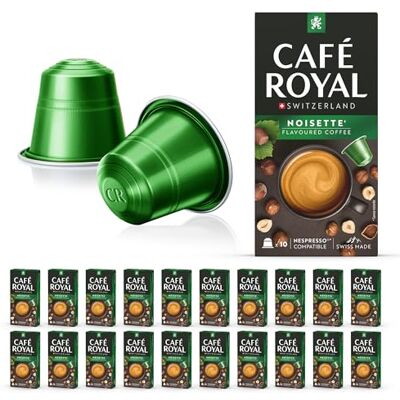 Café Royal Café en Capsules Aluminium Pro 20 x 10 soit 200 Dosettes Compatibles avec les Machines à café Nespresso®* Alu à usage Domestique SAVEUR NOISETTE - Publicité Café Royal Café en Capsules Aluminium Pro 20 x 10 soit 200 Dosettes Compatibles avec les Machines à café Nespresso®* Alu à usage Domestique SAVEUR NOISETTE - Publicité