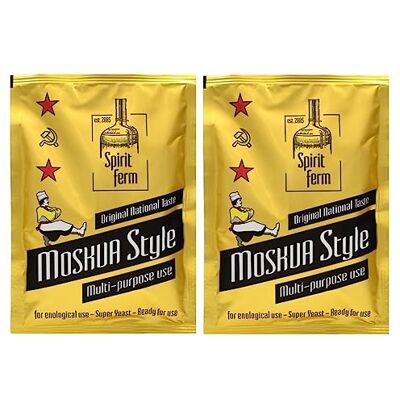 AlcoFermBrew 2 x Turbo Levure Moskva Style 140g, Levure pour la fermentation du sucre et des fruits, Distillateurs Levure, Levure Rapide, Gnôle Alcool - Publicité AlcoFermBrew 2 x Turbo Levure Moskva Style 140g, Levure pour la fermentation du sucre et des fruits, Distillateurs Levure, Levure Rapide, Gnôle Alcool - Publicité