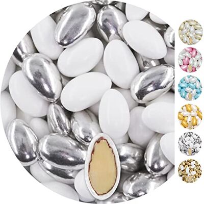 EinsSein 1kg Dragées Mariage Amandes Conchiglia blanc & argent brillant ca. 280 pièce Dragees Mariage Baptême Communion Célébrer Fête Candybar Confiserie Candy Bar Cadeaux Invités Badem sekeri - Publicité EinsSein 1kg Dragées Mariage Amandes Conchiglia blanc & argent brillant ca. 280 pièce Dragees Mariage Baptême Communion Célébrer Fête Candybar Confiserie Candy Bar Cadeaux Invités Badem sekeri - Publicité