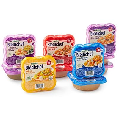 Blédina Blédichef 10 petits plats pour bébé Dès 18 Mois 5 recettes 250g (Pack de 10) - Publicité Blédina Blédichef 10 petits plats pour bébé Dès 18 Mois 5 recettes 250g (Pack de 10) - Publicité