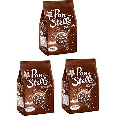 Mulino Bianco Pan di Stelle Lot de 3 biscuits au cacao, aux noisettes et de nombreuses étoiles magiques de glaçage 350 g - Publicité Mulino Bianco Pan di Stelle Lot de 3 biscuits au cacao, aux noisettes et de nombreuses étoiles magiques de glaçage 350 g - Publicité