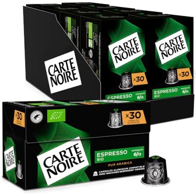 Carte Noire Capsules de Café Bio Compatibles Nespresso Café Arabica Lot de 30 x 8 Capsules Aluminium Fabriqué en France (240 capsules) - Publicité Carte Noire Capsules de Café Bio Compatibles Nespresso Café Arabica Lot de 30 x 8 Capsules Aluminium Fabriqué en France (240 capsules) - Publicité
