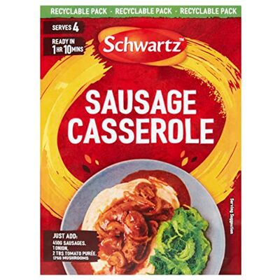 Schwartz Sausage Casserole Recipe Mix 35G - Publicité Schwartz Sausage Casserole Recipe Mix 35G - Publicité