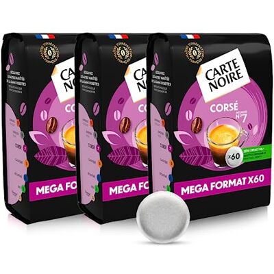 Carte Noire – Café en Dosettes Souples Corsé N°7 – 3 Paquets de 60 Dosettes – Compatibles Senseo (180 dosettes) - Publicité Carte Noire – Café en Dosettes Souples Corsé N°7 – 3 Paquets de 60 Dosettes – Compatibles Senseo (180 dosettes) - Publicité