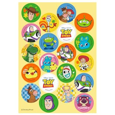 dekora Décorations pour gâteau Mini disques en papier comestible Toy Story Ø3,4 cm avec Woody, Buzz Lightyear, Jessie et Lotso – Deco Anniversaire Toy Story pour Cupcakes – Sans Gluten - Publicité dekora Décorations pour gâteau Mini disques en papier comestible Toy Story Ø3,4 cm avec Woody, Buzz Lightyear, Jessie et Lotso – Deco Anniversaire Toy Story pour Cupcakes – Sans Gluten - Publicité