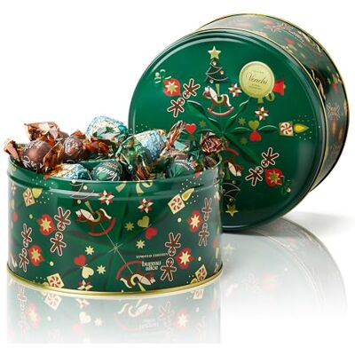 Venchi , Grande Boîte de Noël en métal avec assortiment de chocolats et Chocoviar Stracciatella, avec Nibs de Cacao et Crème, Édition Limitée, 400 g, Sans Gluten, Sans Colorants, Idée Cadeau de Noël - Publicité Venchi , Grande Boîte de Noël en métal avec assortiment de chocolats et Chocoviar Stracciatella, avec Nibs de Cacao et Crème, Édition Limitée, 400 g, Sans Gluten, Sans Colorants, Idée Cadeau de Noël - Publicité