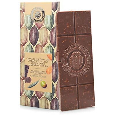 La Chinata Chocolat à l'huile d'olive extra vierge, amandes et truffes (100 g) - Publicité La Chinata Chocolat à l'huile d'olive extra vierge, amandes et truffes (100 g) - Publicité