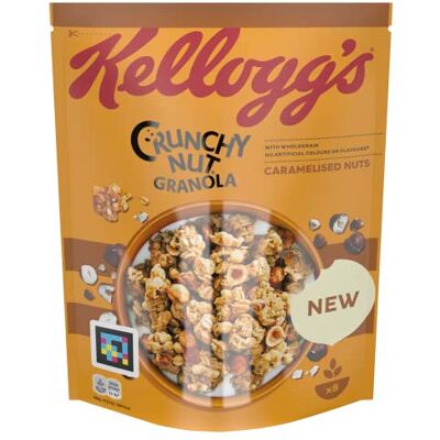 Kellogg's Crunchy Nut Granola Caramelised Nuts (1 x 380 g) Croustillant céréales aux noix caramélisées Noix entière Granola sans colorants ni arômes artificiels - Publicité Kellogg's Crunchy Nut Granola Caramelised Nuts (1 x 380 g) Croustillant céréales aux noix caramélisées Noix entière Granola sans colorants ni arômes artificiels - Publicité