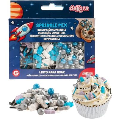dekora – Vermicelles pâtisserie, Sprinkles gâteau Mix Astronaute, Décoration comestible pour gâteau d’anniversaire enfant, Topping sucré pour cupcakes, biscuits et desserts 70g - Publicité dekora – Vermicelles pâtisserie, Sprinkles gâteau Mix Astronaute, Décoration comestible pour gâteau d’anniversaire enfant, Topping sucré pour cupcakes, biscuits et desserts 70g - Publicité