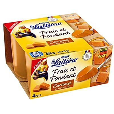 La Laitière Frais et fondant Yaourt caramel au beurre salé 4 pots 4x110g - Publicité La Laitière Frais et fondant Yaourt caramel au beurre salé 4 pots 4x110g - Publicité