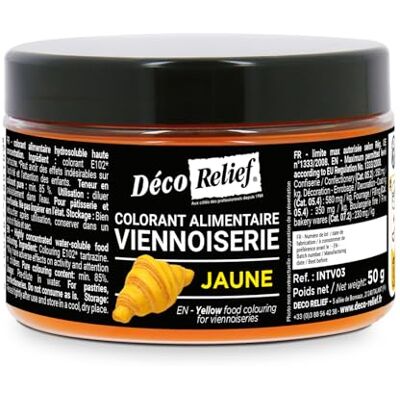 Déco Relief Colorant Viennoiserie Jaune 50 g Colorant Alimentaire en Poudre Croissant Ingrédient Pâtisserie Professionnel INTV03 - Publicité Déco Relief Colorant Viennoiserie Jaune 50 g Colorant Alimentaire en Poudre Croissant Ingrédient Pâtisserie Professionnel INTV03 - Publicité