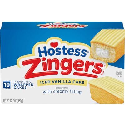 Hostess Vanilla Zingers 10 pâtisseries individuelles 360 g - Publicité Hostess Vanilla Zingers 10 pâtisseries individuelles 360 g - Publicité