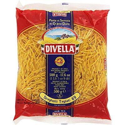 Divella Lot de 10 pâtes Pasta 100 % italien N°69 Spaghetti tagliati 500 g - Publicité Divella Lot de 10 pâtes Pasta 100 % italien N°69 Spaghetti tagliati 500 g - Publicité