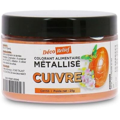 Déco Relief Colorant Cuivre Métallisé 25 g Colorant Professionnel Colorant Alimentaire Ingrédient pour Cuisine & Pâtisserie - Publicité Déco Relief Colorant Cuivre Métallisé 25 g Colorant Professionnel Colorant Alimentaire Ingrédient pour Cuisine & Pâtisserie - Publicité