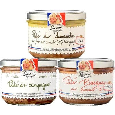 LUCIEN GEORGELIN Lot 3 Pâtés 200g Recettes du Sud Ouest - Publicité LUCIEN GEORGELIN Lot 3 Pâtés 200g Recettes du Sud Ouest - Publicité
