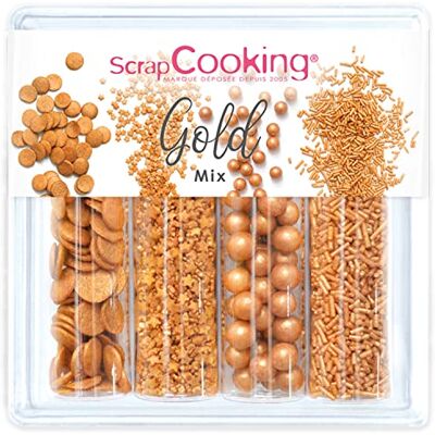 Carambelle SAS ScrapCooking Décors Sucrés « Gold Mix » 62 g Assortiment Or Métallique Doré : Confettis, Étoiles, Bubbles, Vermicelles Décorations Pâtisserie, Gâteaux, Cupcakes, Anniversaires 7518 - Publicité Carambelle SAS ScrapCooking Décors Sucrés « Gold Mix » 62 g Assortiment Or Métallique Doré : Confettis, Étoiles, Bubbles, Vermicelles Décorations Pâtisserie, Gâteaux, Cupcakes, Anniversaires 7518 - Publicité