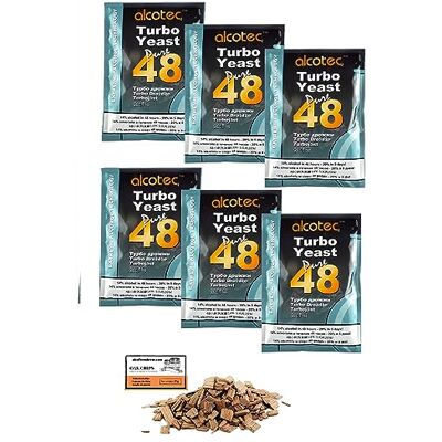 AlcoFermBrew 6 x Turbo Levure Alcotec Pure 48-135g, Levure pour la Fermentation du Sucre Distillateurs Rapide - Publicité AlcoFermBrew 6 x Turbo Levure Alcotec Pure 48-135g, Levure pour la Fermentation du Sucre Distillateurs Rapide - Publicité