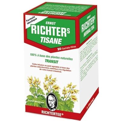 Fimilla Market RICHTER Tisane 100% à base de plantes naturelles Transit, Ernst Richter Transit, 20 sachets de 2g (lot de 6 boîtes) - Publicité Fimilla Market RICHTER Tisane 100% à base de plantes naturelles Transit, Ernst Richter Transit, 20 sachets de 2g (lot de 6 boîtes) - Publicité