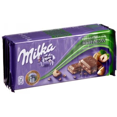 Milka Chocolat Noisettes 5 x 100 g. Publicité Milka Chocolat Noisettes 5 x 100 g. Publicité