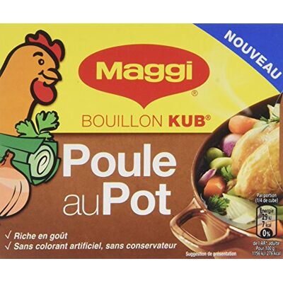 Maggi Bouillon KUB Poule au Pot (15 cubes) 150g Lot de 10 - Publicité Maggi Bouillon KUB Poule au Pot (15 cubes) 150g Lot de 10 - Publicité