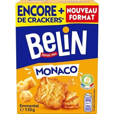 Belin Monaco Crackers à l'emmental 110 g - Publicité Belin Monaco Crackers à l'emmental 110 g - Publicité