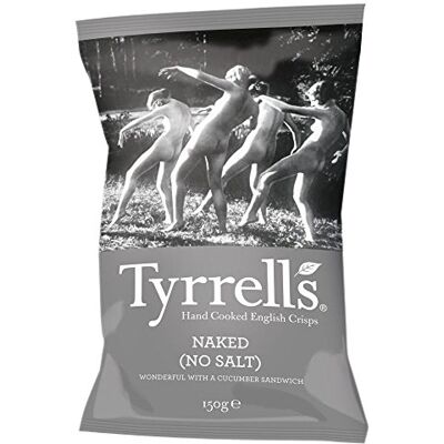 Tyrrells Hand Cooked English Crisps Naked No Salt (150g) - Publicité Tyrrells Hand Cooked English Crisps Naked No Salt (150g) - Publicité