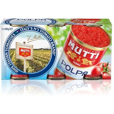 Mutti Pulpe de Tomates Fine Conserves, 3 x 400g - Publicité Mutti Pulpe de Tomates Fine Conserves, 3 x 400g - Publicité