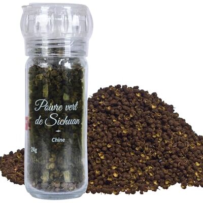 Khla Poivre de Sichuan Vert Moulin 24 g Rechargeable Poivre en Grain Ingrédient Épicerie Fine Cuisine Baies de Sichuan Vertes Direct Producteur Timut Szechuan Origine Chine - Publicité Khla Poivre de Sichuan Vert Moulin 24 g Rechargeable Poivre en Grain Ingrédient Épicerie Fine Cuisine Baies de Sichuan Vertes Direct Producteur Timut Szechuan Origine Chine - Publicité