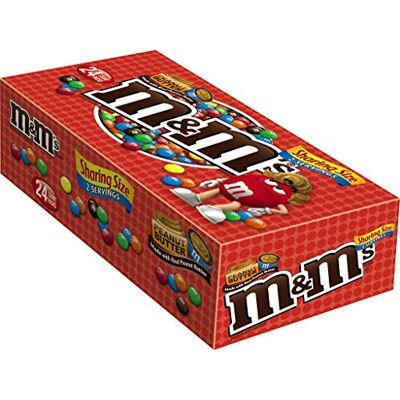 M&M's Peanut Butter Chocolate Candy Sharing Size 2.83-Ounce Pouch 24-Count Box - Publicité M&M's Peanut Butter Chocolate Candy Sharing Size 2.83-Ounce Pouch 24-Count Box - Publicité
