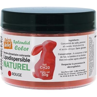 Déco Relief Colorant Naturel Rouge 50 g Colorant Professionnel Colorant Alimentaire Ingrédient pour Cuisine & Pâtisserie - Publicité Déco Relief Colorant Naturel Rouge 50 g Colorant Professionnel Colorant Alimentaire Ingrédient pour Cuisine & Pâtisserie - Publicité