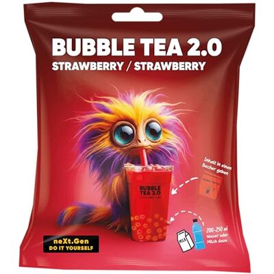 König Fraise Bubble Tea 2.0 Bubble Tea instantané en sachet avec pailles incluses, préparation facile, avec lait ou eau, parfait pour emporter, recyclable, saveur intense. Publicité König Fraise Bubble Tea 2.0 Bubble Tea instantané en sachet avec pailles incluses, préparation facile, avec lait ou eau, parfait pour emporter, recyclable, saveur intense. Publicité