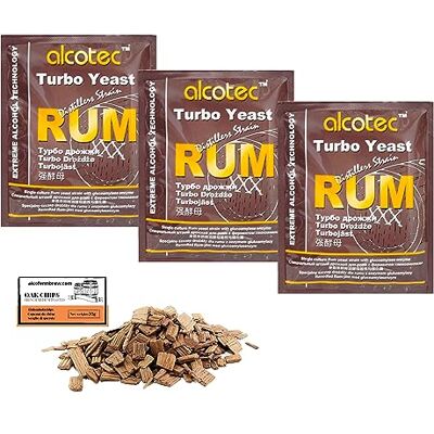 AlcoFermBrew 3 x Turbo Levure Alcotec Rum 73g, Fermentation Rapide, Distillation, Levure Rapide, Gnôle Alcool - Publicité AlcoFermBrew 3 x Turbo Levure Alcotec Rum 73g, Fermentation Rapide, Distillation, Levure Rapide, Gnôle Alcool - Publicité