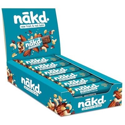 Nakd Nākd. Caramel Salé Raw Barres de Fruits et Noix 100% D'ingrédients Naturels Sans Sucre Ajoutés Vegan 18 x 35g 630g - Publicité Nakd Nākd. Caramel Salé Raw Barres de Fruits et Noix 100% D'ingrédients Naturels Sans Sucre Ajoutés Vegan 18 x 35g 630g - Publicité