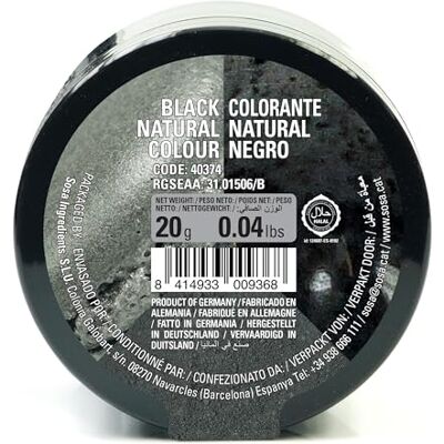 SOSA Colorant naturel en poudre noir Idéal pour la pâtisserie 20 Grammes - Publicité SOSA Colorant naturel en poudre noir Idéal pour la pâtisserie 20 Grammes - Publicité