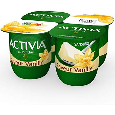 ACTIVIA Yaourt bifidus saveur vanille 4x125g - Publicité ACTIVIA Yaourt bifidus saveur vanille 4x125g - Publicité