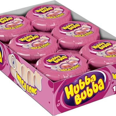 Hubba Bubba HUBBA HUBBA Chewing Gum Rouleau Bubble Gum Goût Fancy Fruit 12 Rouleaux Mega Long de 180 cm Chewing Gum Pour Faire des Bulles - Publicité Hubba Bubba HUBBA HUBBA Chewing Gum Rouleau Bubble Gum Goût Fancy Fruit 12 Rouleaux Mega Long de 180 cm Chewing Gum Pour Faire des Bulles - Publicité