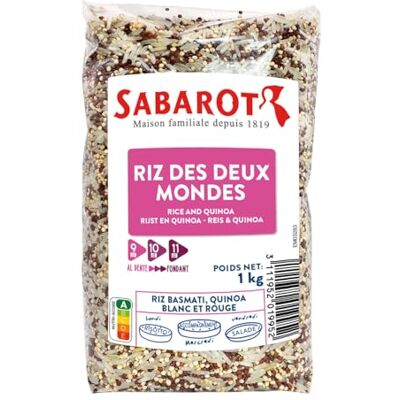 Sabarot Riz des deux mondes Sachet 1Kg - Publicité Sabarot Riz des deux mondes Sachet 1Kg - Publicité