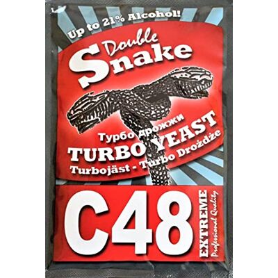 Alcotec 15 x Double Snake C48 Levure Turbo, Levure Vodka, Levure pour Purée - Publicité Alcotec 15 x Double Snake C48 Levure Turbo, Levure Vodka, Levure pour Purée - Publicité