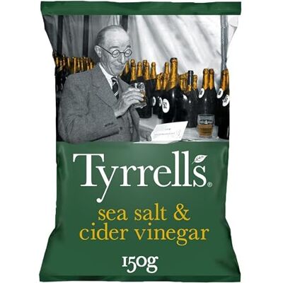 Tyrrells TYRRELL'S Chips Vinaigre De Cidre Et Sel De Mer 150G Lot De 4 - Publicité Tyrrells TYRRELL'S Chips Vinaigre De Cidre Et Sel De Mer 150G Lot De 4 - Publicité