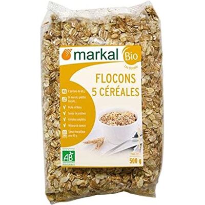 Markal Flocons 5 Céréales 500G Bio Le paquet de 500g - Publicité Markal Flocons 5 Céréales 500G Bio Le paquet de 500g - Publicité