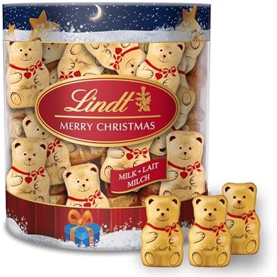Lindt Boîte de Mini-Moulages TEDDY Chocolat au Lait Idéal pour Noël, 700g - Publicité Lindt Boîte de Mini-Moulages TEDDY Chocolat au Lait Idéal pour Noël, 700g - Publicité