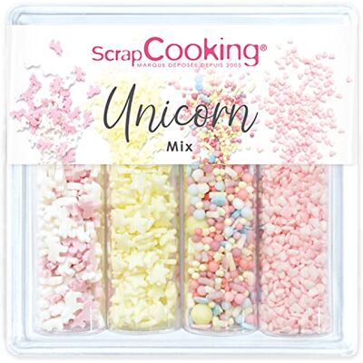 ScrapCooking Décors Sucrés « Unicorn Mix » 60 g Assortiment de 4 Variétés : Licornes, Étoiles, Mix Licorne, Mini Cœurs Décorations Pâtisserie, Gâteaux, Cupcakes, Anniversaires 7512 - Publicité ScrapCooking Décors Sucrés « Unicorn Mix » 60 g Assortiment de 4 Variétés : Licornes, Étoiles, Mix Licorne, Mini Cœurs Décorations Pâtisserie, Gâteaux, Cupcakes, Anniversaires 7512 - Publicité